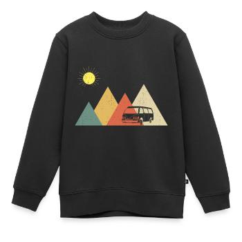Camper Bus Caravan Camper Bus - Kinder Premium Organic Sweatshirt - Schwarz - Vorne - AI Model Kid Female (0cm)