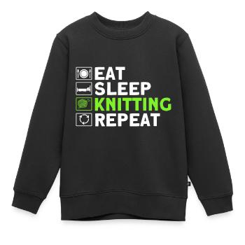 Stricken Stricken Stricken Liebhaber Geschenk - Kinder Premium Organic Sweatshirt - Schwarz - Vorne - AI Model Kid Female (0cm)
