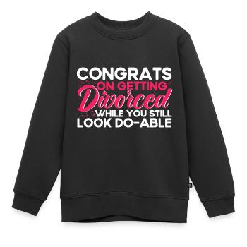 Divorce Divorcé Don divorcé - Sweat Premium enfant bio - noir - Devant - AI Model Kid Female (0cm)