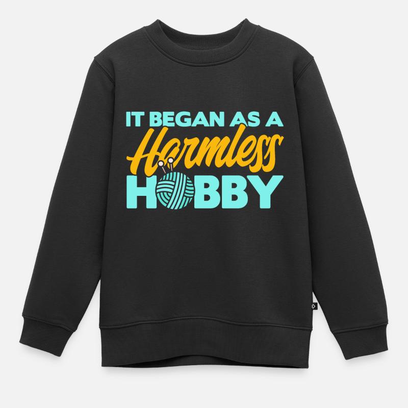 Quilten Stricken Stricken Geschenk - Kinder Premium Organic Sweatshirt - Schwarz