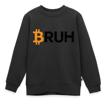 Bitcoin Bruh Kryptowährung Bitcoin - Kinder Premium Organic Sweatshirt - Schwarz - Vorne - AI Model Kid Female (0cm)