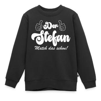 der Stefan match das schon - Kinder Premium Organic Sweatshirt - Schwarz - Vorne - AI Model Kid Female (0cm)