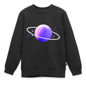 Univers spatial Orbite astronaute planète espace - Sweat Premium enfant bio - noir - Devant - AI Model Kid Female (0cm)