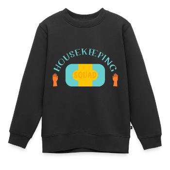 Femme de ménage Ménage - Sweat Premium enfant bio - noir - Devant - AI Model Kid Female (0cm)