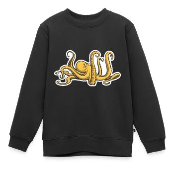 Böser Oktopus - acht Tentakel - Tintenfisch - Kinder Premium Organic Sweatshirt - Schwarz - Vorne - AI Model Kid Female (0cm)