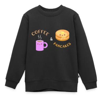 Pfannkuchen - Kinder Premium Organic Sweatshirt - Schwarz - Vorne - AI Model Kid Female (0cm)