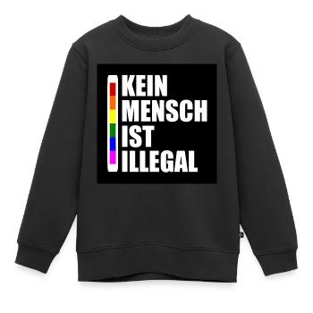 kein millimeter nach rechts - Kinder Premium Organic Sweatshirt - Schwarz - Vorne - AI Model Kid Female (0cm)