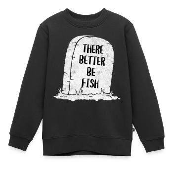 Il vaut mieux qu’il y ait une pierre tombale de poisson - Sweat Premium enfant bio - noir - Devant - AI Model Kid Female (0cm)