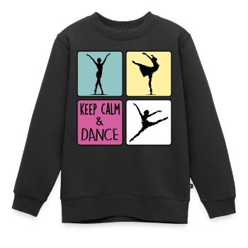 Tanzen Tänzerin tanzt Tanzbein schwingen - Kinder Premium Organic Sweatshirt - Schwarz - Vorne - AI Model Kid Female (0cm)