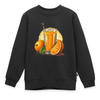 Jus d’orange fruité - Journée nationale du jus d’orange - Sweat Premium enfant bio - noir - Devant - AI Model Kid Female (0cm)