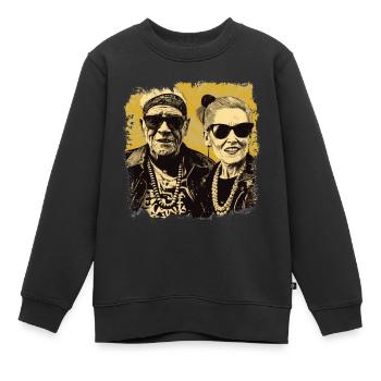 Cooles Bestager Punker Pärchen mit Sonnenbrillen - Kinder Premium Organic Sweatshirt - Schwarz - Vorne - AI Model Kid Female (0cm)