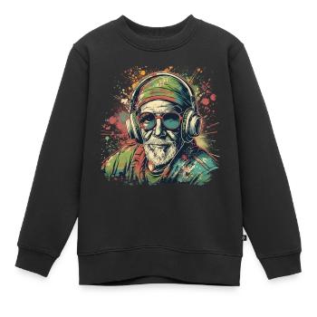 Un mec cool avec des écouteurs dans la fleur de l’âge - Sweat Premium enfant bio - noir - Devant - AI Model Kid Female (0cm)
