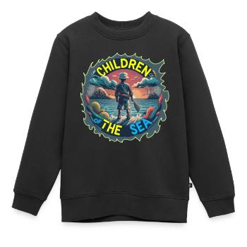 Amoureux de la mer - Enfants de la mer - Sweat Premium enfant bio - noir - Devant - AI Model Kid Female (0cm)