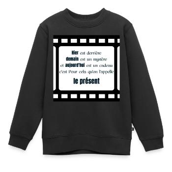 Proverbe de Chine de Proverbe Chinois et citation - Sweat Premium enfant bio - noir - Devant - AI Model Kid Female (0cm)