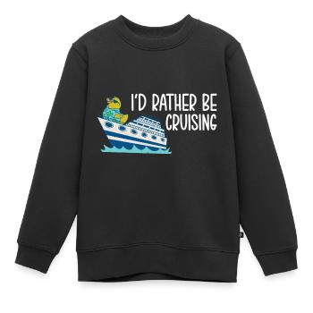 Bateau de croisière - Sweat Premium enfant bio - noir - Devant - AI Model Kid Female (0cm)