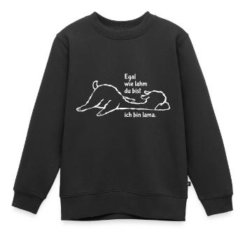 Egal wie lahm du bist ich bin lama - Wortspiel - Kinder Premium Organic Sweatshirt - Schwarz - Vorne - AI Model Kid Female (0cm)