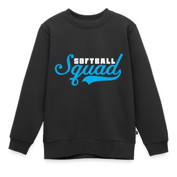 Softball - Sweat Premium enfant bio - noir - Devant - AI Model Kid Female (0cm)