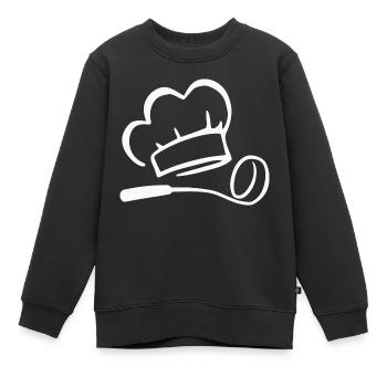 Kochmütze Kochlöffel Koch Kochkunst Kochen - Kinder Premium Organic Sweatshirt - Schwarz - Vorne - AI Model Kid Female (0cm)