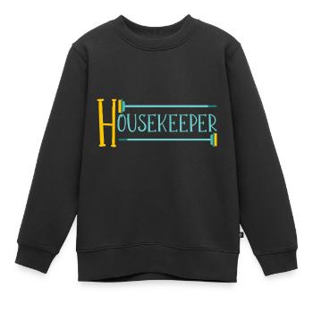 Femme de ménage Ménage - Sweat Premium enfant bio - noir - Devant - AI Model Kid Female (0cm)