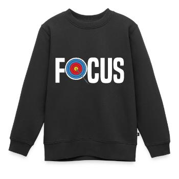 Tir à l’arc Flèche Tir à l’arc Tir à l’arc - Sweat Premium enfant bio - noir - Devant - AI Model Kid Female (0cm)