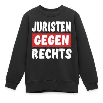 Juristen Gegen Rechts - Rechts Nein Danke - Kinder Premium Organic Sweatshirt - Schwarz - Vorne - AI Model Kid Female (0cm)