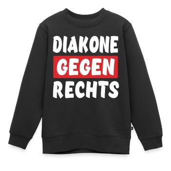 Diakone Gegen Rechts - Rechts Nein Danke - Kinder Premium Organic Sweatshirt - Schwarz - Vorne - AI Model Kid Female (0cm)