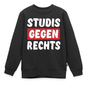 Studis Gegen Rechts - Rechts Nein Danke - Kinder Premium Organic Sweatshirt - Schwarz - Vorne - AI Model Kid Female (0cm)
