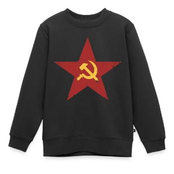 Soviet retro Design - Kinder Premium Organic Sweatshirt - Schwarz - Vorne - AI Model Kid Female (0cm)