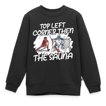 Feldhockey - Kinder Premium Organic Sweatshirt - Schwarz - Vorne - AI Model Kid Female (0cm)