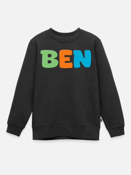 Nom - Ben - Sweat Premium enfant bio - noir