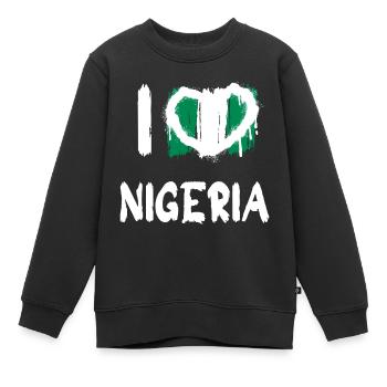 J’aime Nigeria Pays Pays - Sweat Premium enfant bio - noir - Devant - AI Model Kid Female (0cm)