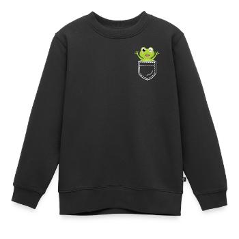 Frosch Frösche - Kinder Premium Organic Sweatshirt - Schwarz - Vorne - AI Model Kid Female (0cm)