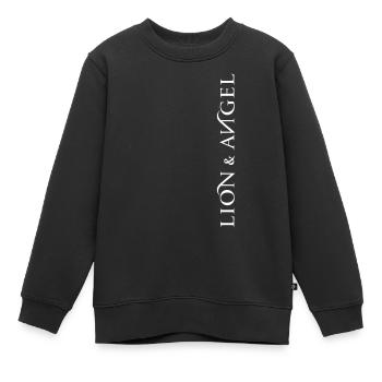 Lion & Angel - Kinder Premium Organic Sweatshirt - Schwarz - Vorne - AI Model Kid Female (0cm)