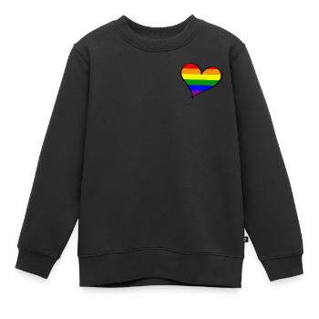 Pride heart LGBTQ+ - Kinder Premium Organic Sweatshirt - Schwarz - Vorne - AI Model Kid Female (0cm)