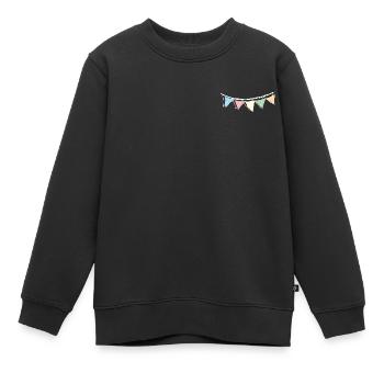 Wimpel Girlande _outline_white_pastel - Kinder Premium Organic Sweatshirt - Schwarz - Vorne - AI Model Kid Female (0cm)