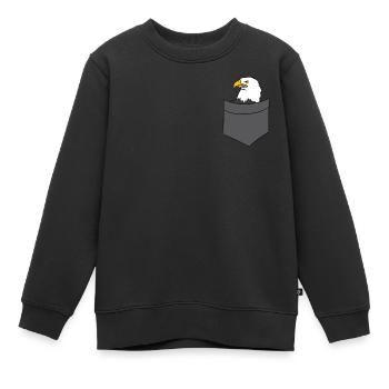 Weißkopfseeadler - In Brusttasche / Hemdtasche - Kinder Premium Organic Sweatshirt - Schwarz - Vorne - AI Model Kid Female (0cm)