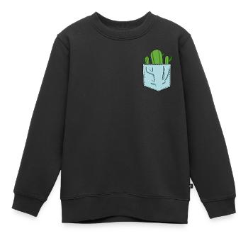 Style de poche poitrine de cactus de poche - Sweat Premium enfant bio - noir - Devant - AI Model Kid Female (0cm)