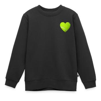 Tennis Herz I Love Tennis - Kinder Premium Organic Sweatshirt - Schwarz - Vorne - AI Model Kid Female (0cm)
