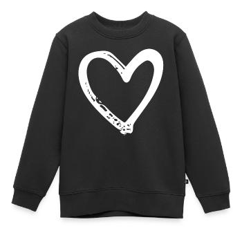 Weißes Herz - Kinder Premium Organic Sweatshirt - Schwarz - Vorne - AI Model Kid Female (0cm)