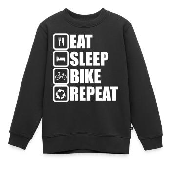 Faire du vélo, cadeau cyclisme, cycliste, vélo - Sweat Premium enfant bio - noir - Devant - AI Model Kid Female (0cm)
