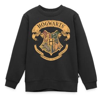 Harry Potter Emblème Hogwarts Vintage - Sweat Premium enfant bio - noir - Devant - AI Model Kid Female (0cm)
