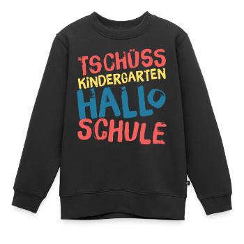 Tschüss Kindergarten - Hallo Schule - Schulkind - Kinder Premium Organic Sweatshirt - Schwarz - Vorne - AI Model Kid Female (0cm)