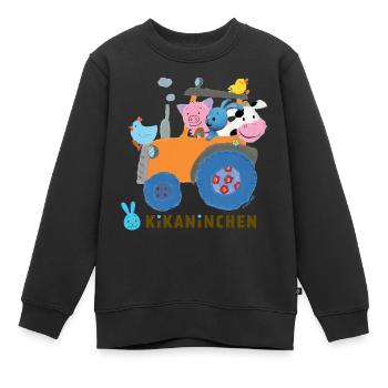 KiKANiNCHEN Ausflug Mit Traktor - Kinder Premium Organic Sweatshirt - Schwarz - Vorne - AI Model Kid Female (0cm)