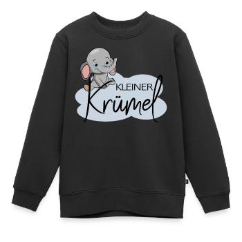 Kleiner Krümel Baby Elefant Babyfant - Kinder Premium Organic Sweatshirt - Schwarz - Vorne - AI Model Kid Female (0cm)
