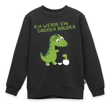 Enfants dinosaures grand frère - Sweat Premium enfant bio - noir - Devant - AI Model Kid Female (0cm)