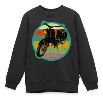 Cyclomoteur Schwalbe rétro Simmi - Sweat Premium enfant bio - noir - Devant - AI Model Kid Female (0cm)