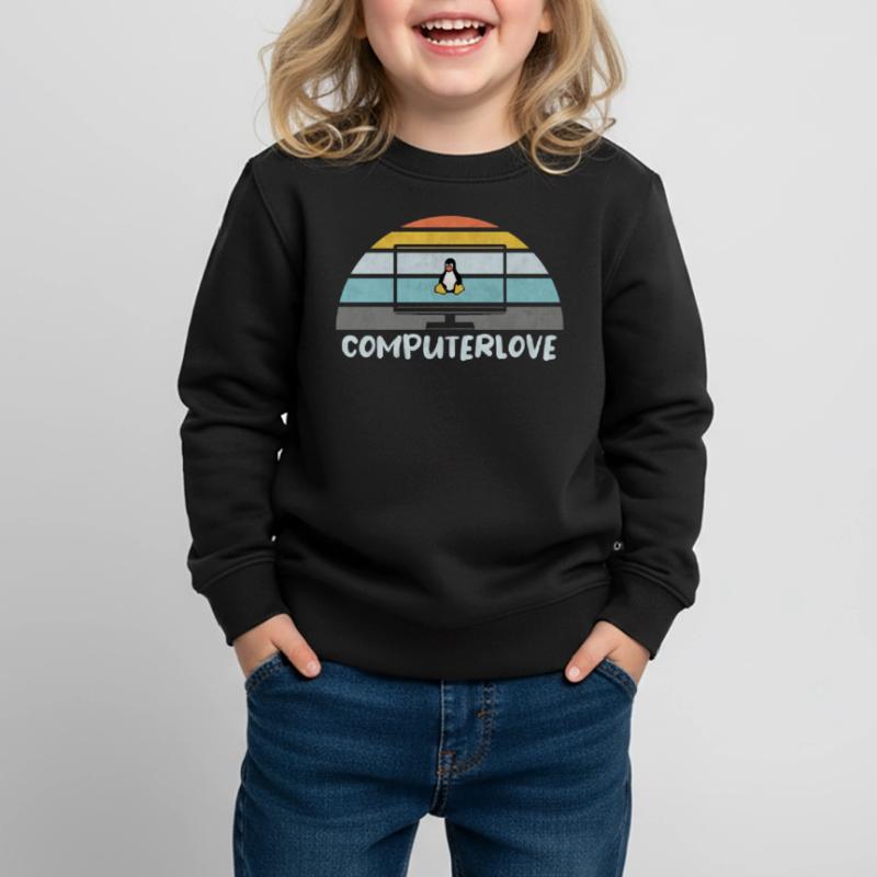 LINUX PINGUIN PROGRAMMIERER TUX PC COMPUTERLOVE Kinder Premium Organic Sweatshirt