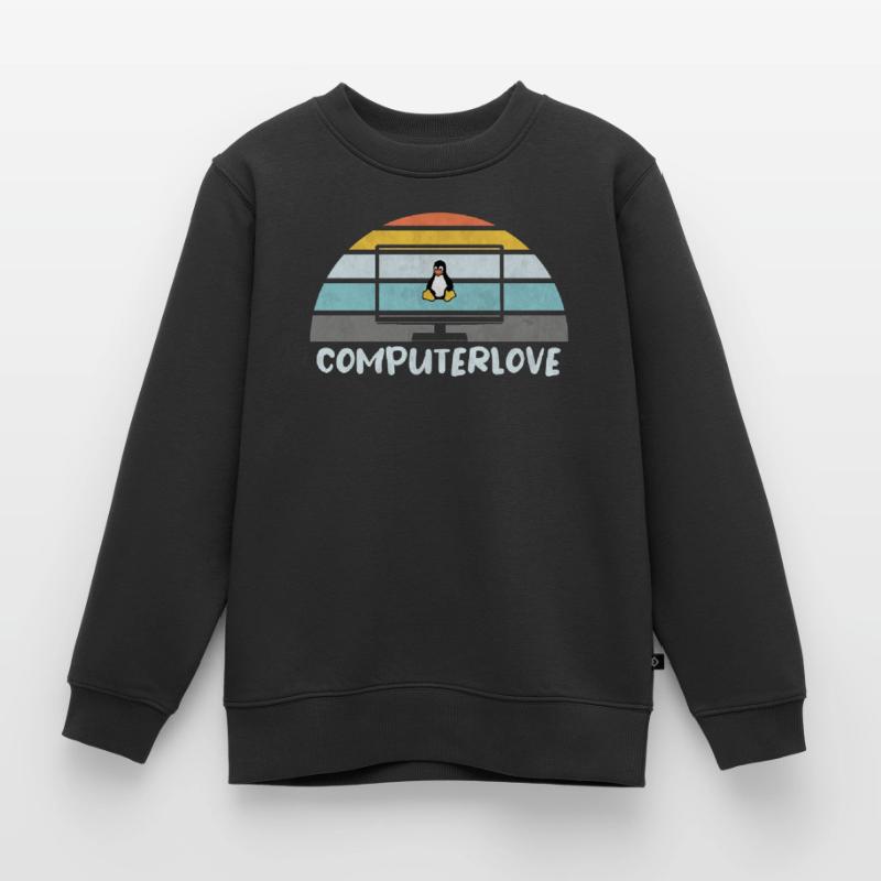 LINUX PINGUIN PROGRAMMIERER TUX PC COMPUTERLOVE Kinder Premium Organic Sweatshirt