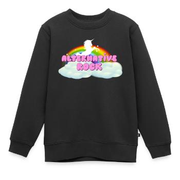 Alternative Rock Regenbogen Einhorn - Kinder Premium Organic Sweatshirt - Schwarz - Vorne - AI Model Kid Female (0cm)
