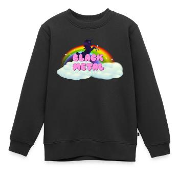 Black Metal Rainbow Unicorn - Sweat Premium enfant bio - noir - Devant - AI Model Kid Female (0cm)